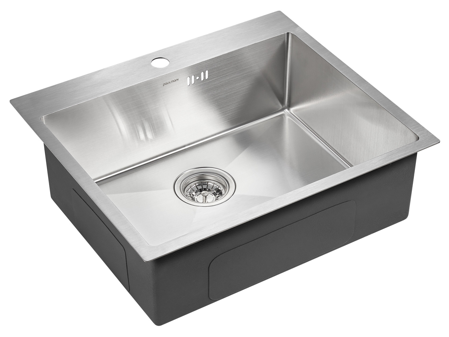Paulmark Kroner Кухонная мойка нержавеющая сталь 59x51 см, цвет: брашированная сталь PM215951-BS
