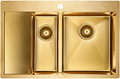 Paulmark Kroner Кухонная мойка нержавеющая сталь 78x51 см, цвет: брашированное золото PM227851-BGR