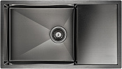 Paulmark Gerberg Кухонная мойка нержавеющая сталь 78x44 см, цвет: вороненая сталь PM217844-GM