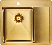 Paulmark Kroner Кухонная мойка нержавеющая сталь 59x51 см, цвет: брашированная сталь PM225951-BSL