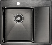 Paulmark Kroner Кухонная мойка нержавеющая сталь 59x51 см, цвет: вороненая сталь PM225951-GML