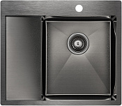 Paulmark Kroner Кухонная мойка нержавеющая сталь 59x51 см, цвет: вороненая сталь PM225951-GMR