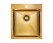 Paulmark Kroner Кухонная мойка нержавеющая сталь 45x51 см, цвет: брашированное золото PM214551-BG