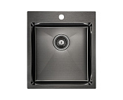 Paulmark Kroner Кухонная мойка нержавеющая сталь 45x51 см, цвет: вороненая сталь PM214551-GM