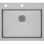 Paulmark Kroner-Pro Кухонная мойка нержавеющая сталь 59x51 см, цвет: брашированная сталь PM705951-BS