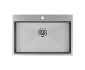 Paulmark Kroner Кухонная мойка нержавеющая сталь 75x51 см, цвет: брашированная сталь PM217551-BS