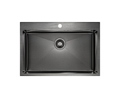 Paulmark Kroner Кухонная мойка нержавеющая сталь 75x51 см, цвет: вороненая сталь PM217551-GM