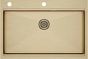 Paulmark Kroner-Pro Кухонная мойка нержавеющая сталь 75x51 см, цвет: брашированное золото PM707551-BG