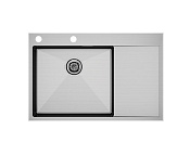 Paulmark Kroner-Edge Кухонная мойка нержавеющая сталь 78x51 см, цвет: брашированная сталь PM777851-BSL