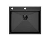 Paulmark Kroner-Edge Кухонная мойка нержавеющая сталь 59x51 см, цвет: вороненая сталь PM775951-GM