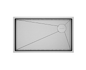 Paulmark Next-Skew Кухонная мойка нержавеющая сталь 74x44 см, цвет: брашированная сталь PM887444-BS