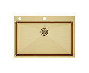 Paulmark Kroner-Edge Кухонная мойка нержавеющая сталь 75x51 см, цвет: брашированная сталь PM777551-BG