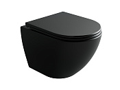 Ceramicanova Metropol Унитаз подвесной безободковый с крышкой микролифт, цвет: черный матовый CN4002TMB
