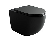 Ceramicanova Metropol Унитаз приставной 36х57 см, безоб. с крышкой микролифт, цвет: черный матовый CN4004MB