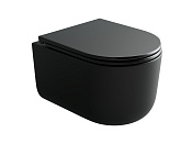 Ceramicanova Ulma Унитаз подвесной безободковый с крышкой микролифт, цвет: черный матовый CN4006TMB