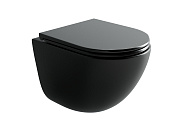 Ceramicanova Vogue Унитаз подвесной безободковый с крышкой микролифт, цвет: черный матовый CN4008TMB