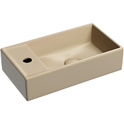 Ceramicanova Element Раковина подвесная, без перелива, смеситель слева, цвет: капучино матовый CN6051RMC