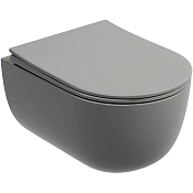 Ceramicanova Modena Унитаз подвесной безободковый с крышкой микролифт, цвет: антрацит матовый CN6063MH