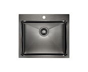 Paulmark Kroner Кухонная мойка нержавеющая сталь 51x59 см, цвет: вороненая сталь PM215951-GM