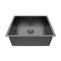 Paulmark Lassan Кухонная мойка нержавеющая сталь 49x44 см, цвет: вороненая сталь LA49-GM