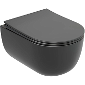 Ceramicanova Modena Унитаз подвесной безободковый, крышка с SoftClose, цвет: темный антрацит матов. CN6063MDH