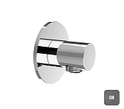 Almar Round Шланговое подключение для лейки с держателем, цвет: brushed gun metal E095040.GM