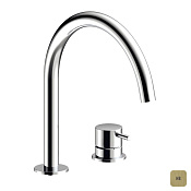 Almar Round Смеситель для раковины на 2 отвер., без д/к, излив 22,1 см, цвет: brushed high brass E214005.HB