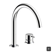 Almar Round Смеситель для раковины на 2 отвер., без д/к, излив 22,1 см, цвет: brushed absolute black E214005.AB