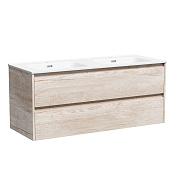 Sancos Libra Подвесная тумба под 2 раковины 119х45 см, 2 ящ., цвет: дуб галифакс натуральный матовый LB120-2EG