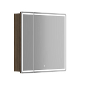 Sancos Mirror Зеркальный шкаф 79х15х74h см, LED подсветка, 4 полки стекло, цвет: дуб чарльстон MI80ECH