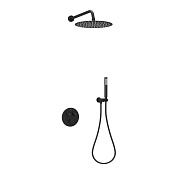 Sancos Link Душевой комплект, встраиваемый - термостат, верхний и ручной душ, цвет: черный матовый SC3005MB