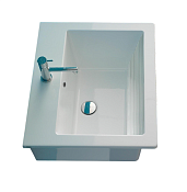 Globo Forty3 Раковина подвесная 60x50 см, с 1 отв. под смес., переливом и креплением, цвет: белый FO063BI