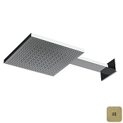 Almar Velvet 300 Верхний душ с кронштейном настенным 30х30 см, 2 режима, цвет: brushed high brass E044277.HB