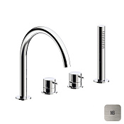 Almar Round Смеситель на борт ванны с ручным душем, 1 режим, цвет: nickel brushed E214006.NB