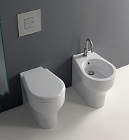 Kerasan K09 Крышка-сиденье для унитаза, с микролифтом, крепление хром, цвет: Bianco 367401bi/cr