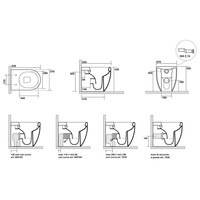 Kerasan Flo Унитаз приставной 53x37 см, безодобковый, без крышки и крепления, цвет: Bianco 310901