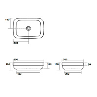 Kerasan Tribeca Раковина чаша 60x38x15h см, без перелива, без д/к, цвет: Ferro matt 514389