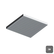 Almar Velvet Верхний душ без кронштейна 23,3х23,3 см, 1 режим, цвет: brushed gun metal E044298.GM