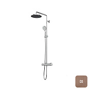 Almar Velvet Душевая колонна термостат: верхний и ручной душ, 1 вид струи, цвет: brushed copper E405002.CO