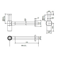 Almar Mixers Сифон для раковины латунный, цвет: chrome E096002.CR