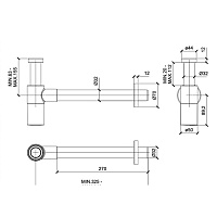 Almar Mixers Сифон для раковины латунный, цвет: brushed copper E096002.CO