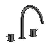 Almar Round Смеситель для раковины на 3 отвер., без д/к, излив 22,1 см, цвет: brushed absolute black E214004.AB