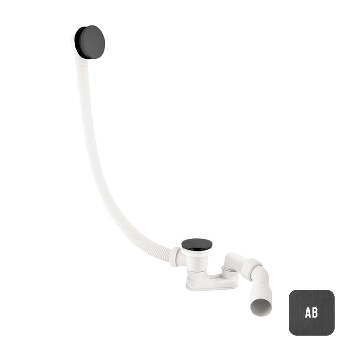 Almar Mixers Слив-перелив для ванны, цвет: brushed absolute black E096003.AB