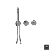 Almar Modular Round Термостат для душа, внешняя часть на 2 потребителя, цвет: brushed absolute black E180133.AB316