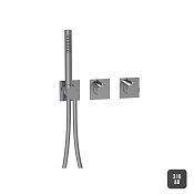 Almar Modular Square Термостат для душа, внешняя часть на 2 потр., цвет: brushed absolute black E180183.AB316