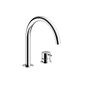 Almar Round Смеситель для раковины на 2 отверстия, без донного клапана, излив 22,1 см, цвет: chrome E214005.CR