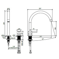 Almar Round Смеситель для раковины на 2 отверстия, без донного клапана, излив 22,1 см, цвет: chrome E214005.CR