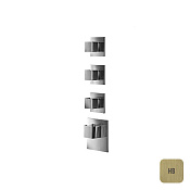 Almar High Flow Square Термостат для душа, внешняя часть на 3 потребителя, цвет: brushed high brass E180023.HB