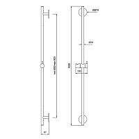 Almar Round Душевая штанга 100 см с держателем для лейки, цвет: brushed copper E087075.CO