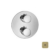 Almar Core Round Термостат для душа, внешняя часть на 2 потребителя, цвет: brushed high brass E176832.HB